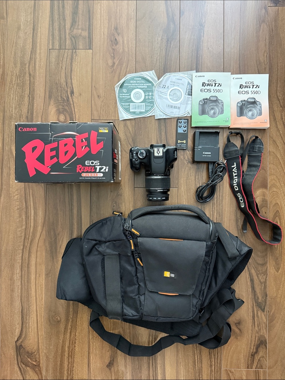 Canon EOS Rebel T2i DSLR Kit — Black with Red Accents